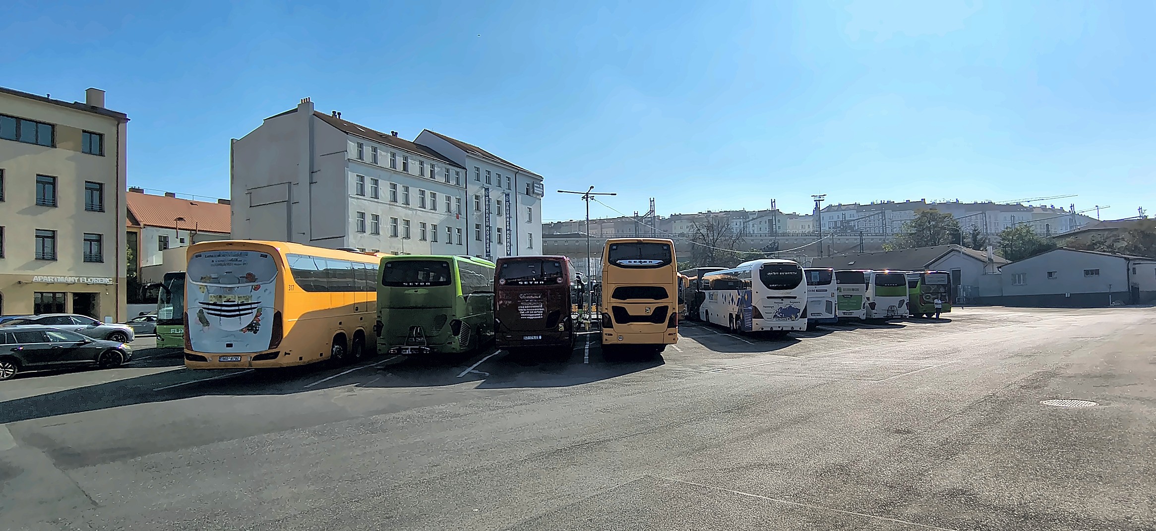 Coach parking at Florenc